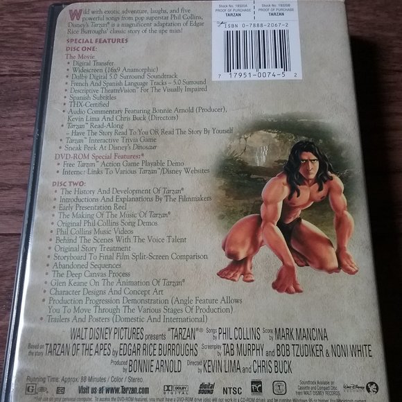 Tarzan Walt Disney DVD, 2-Disc Set Collector’s Edition - Picture 5 of 5